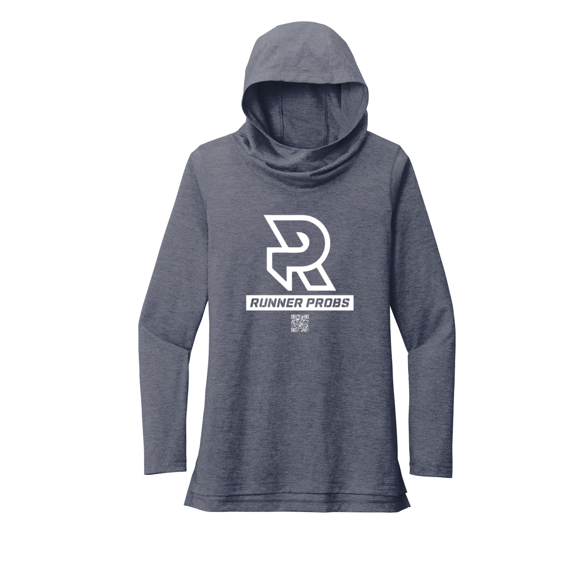 LOGO (White) - Womens Tri-Blend Long Sleeve Hoodie