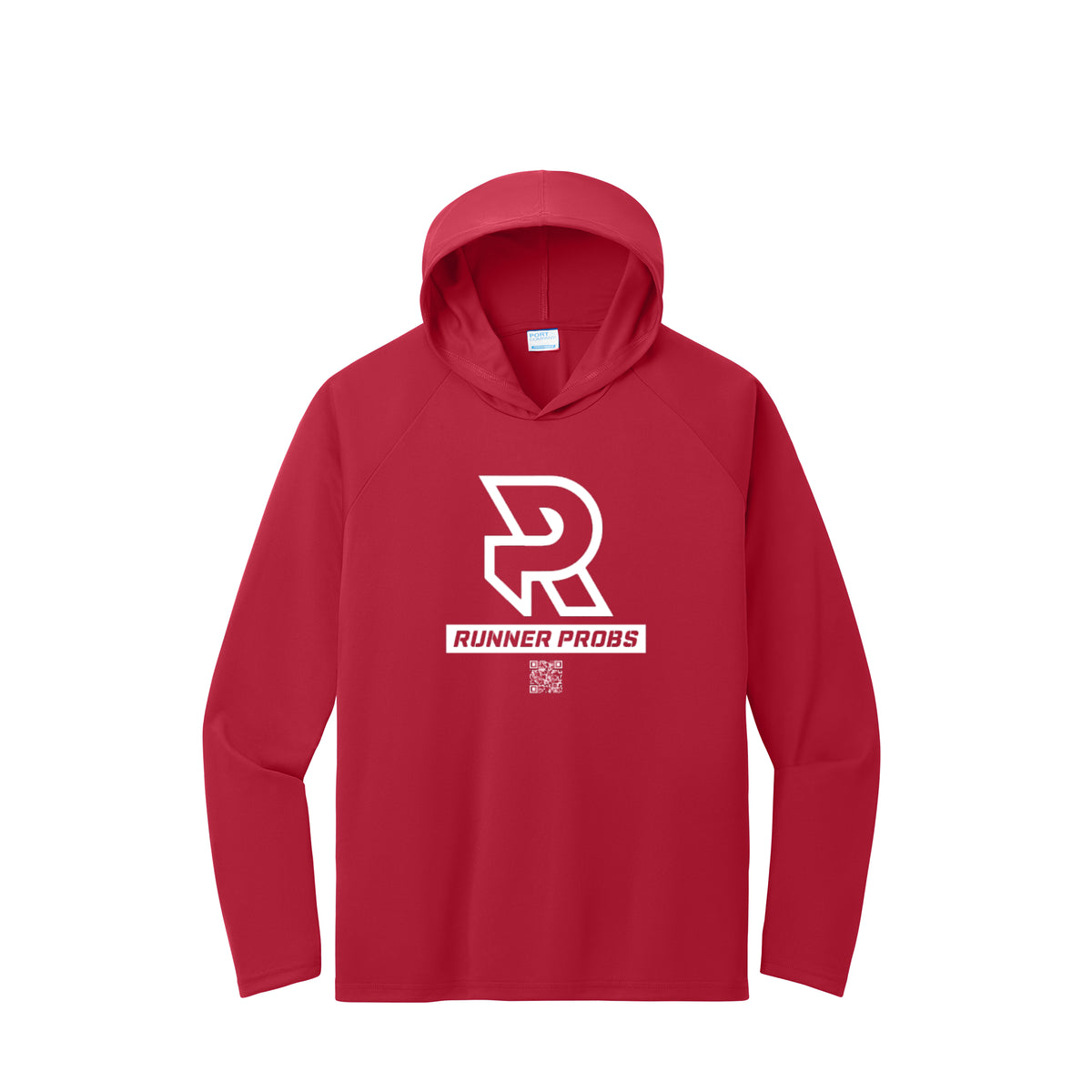 LOGO (White) - Long Sleeve Hooded Performance Tee