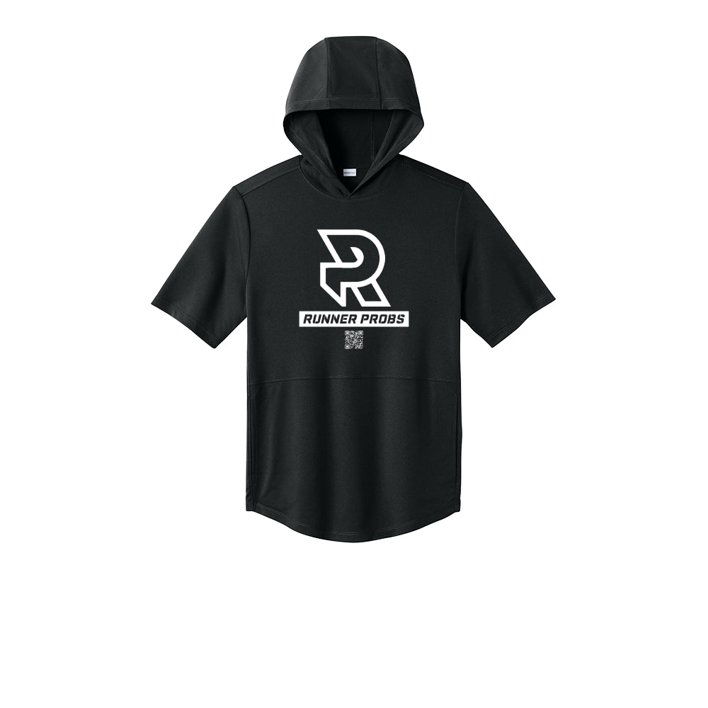 LOGO (White) - Short Sleeve Performance Hoodie