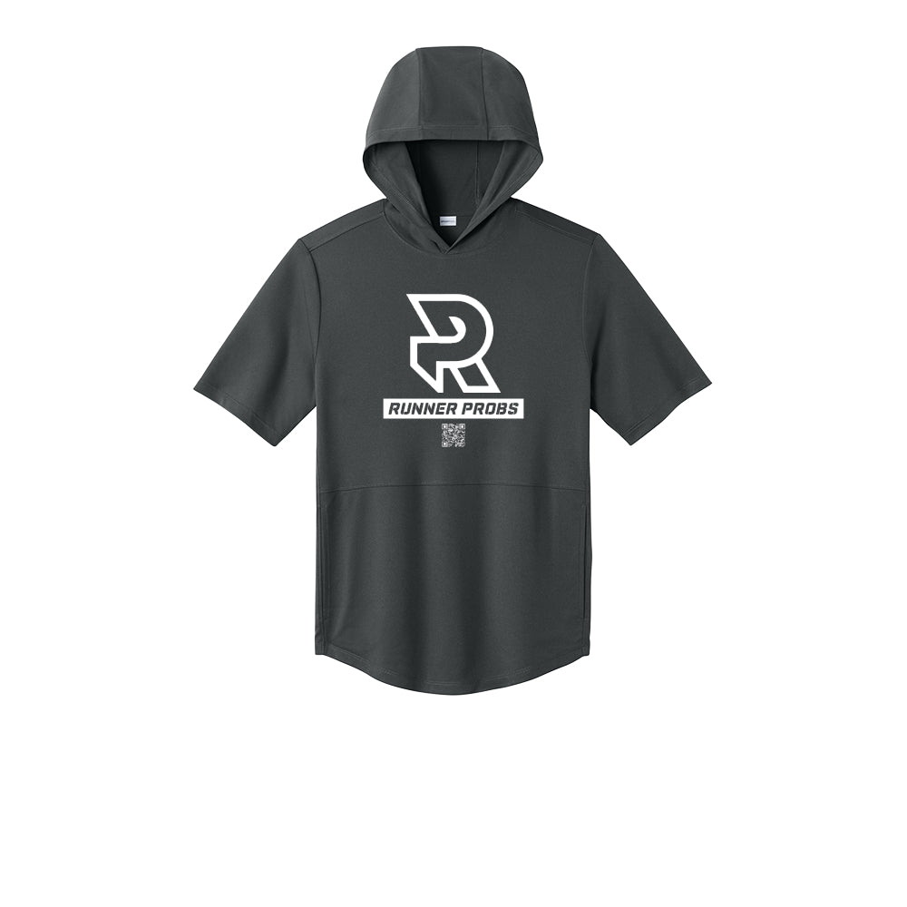 LOGO (White) - Short Sleeve Performance Hoodie