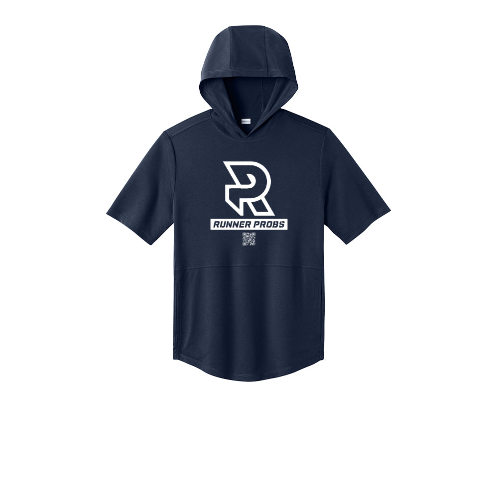 LOGO (White) - Short Sleeve Performance Hoodie
