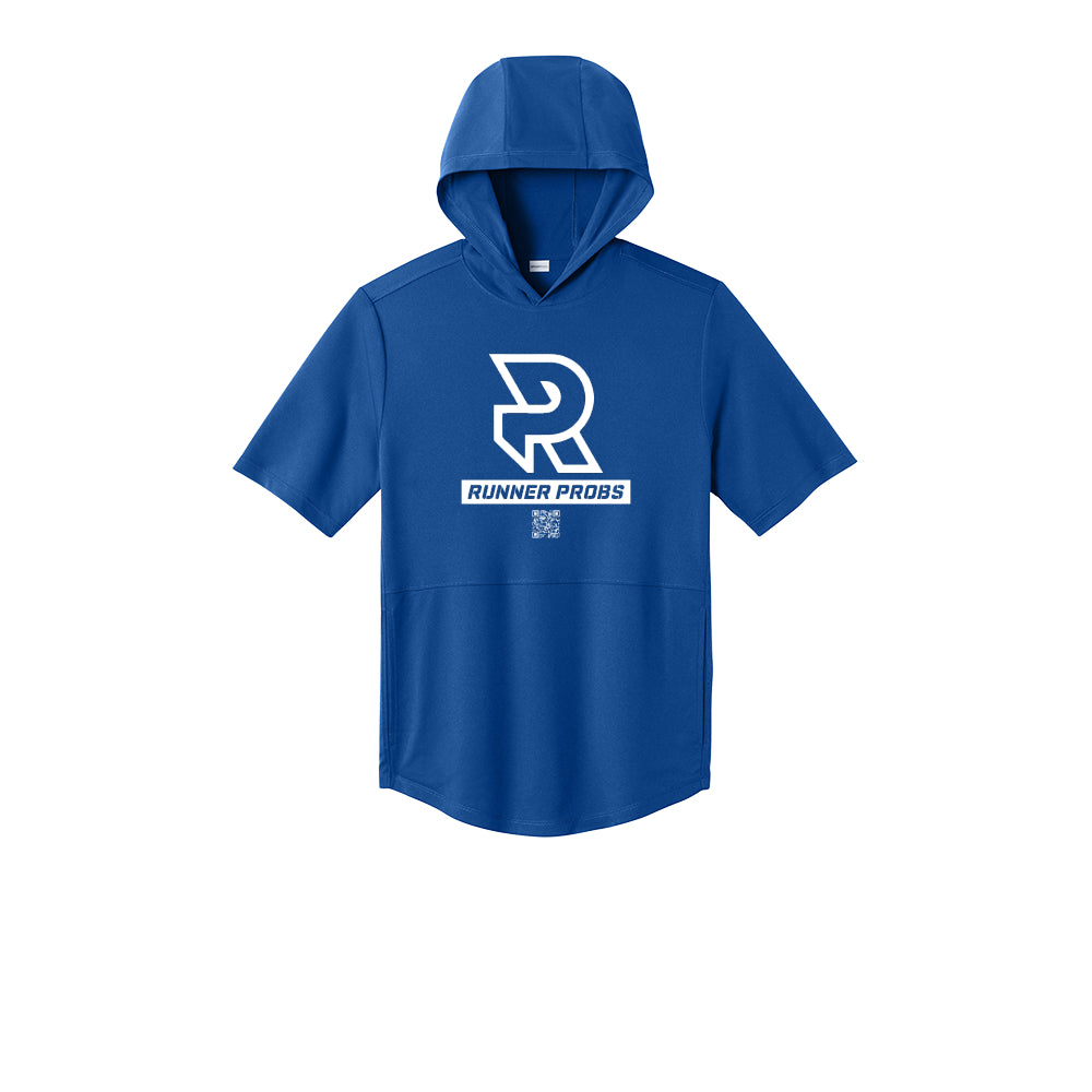 LOGO (White) - Short Sleeve Performance Hoodie
