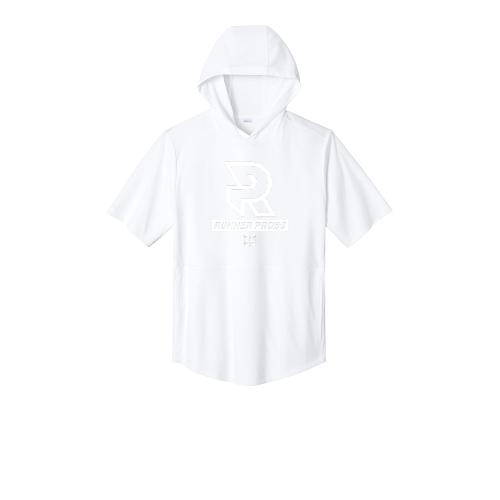 LOGO (White) - Short Sleeve Performance Hoodie