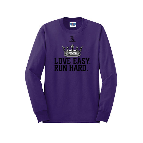 LOVE EASY RUN HARD (Black) - Long Sleeve 50/50 Tee
