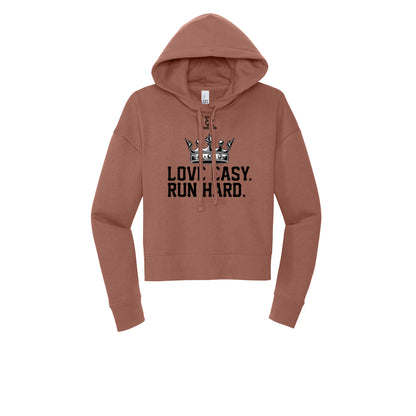 LOVE EASY RUN HARD (Black) - Womens Fleece Hoodie