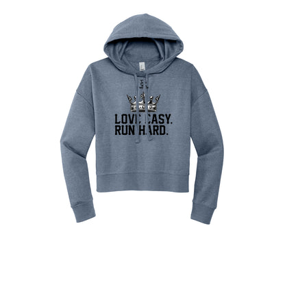 LOVE EASY RUN HARD (Black) - Womens Fleece Hoodie