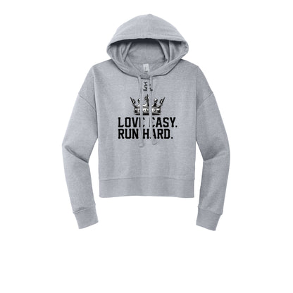LOVE EASY RUN HARD (Black) - Womens Fleece Hoodie