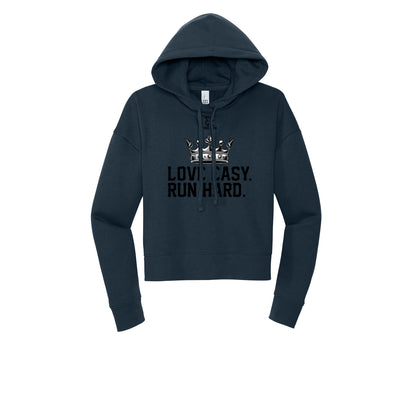 LOVE EASY RUN HARD (Black) - Womens Fleece Hoodie