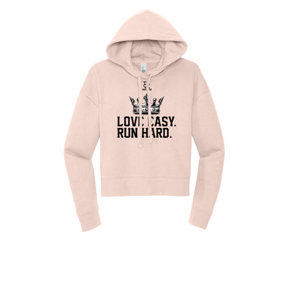 LOVE EASY RUN HARD (Black) - Womens Fleece Hoodie