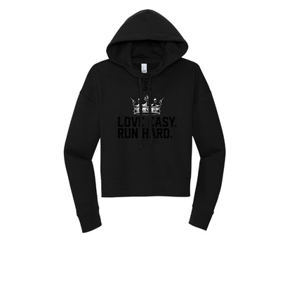 LOVE EASY RUN HARD (Black) - Womens Fleece Hoodie
