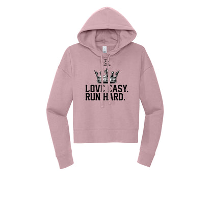 LOVE EASY RUN HARD (Black) - Womens Fleece Hoodie