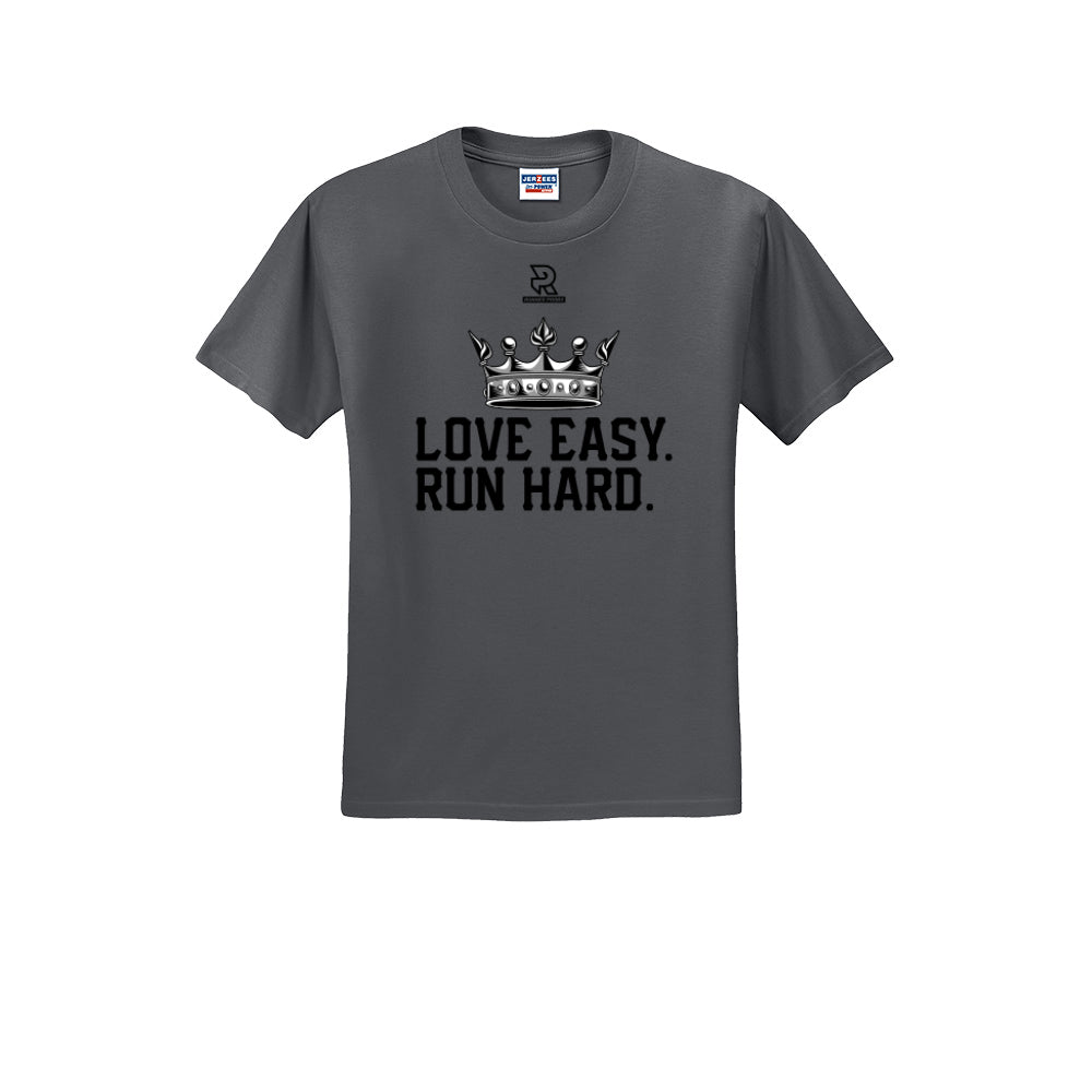 LOVE EASY RUN HARD (Black) - Short Sleeve Cotton Tee