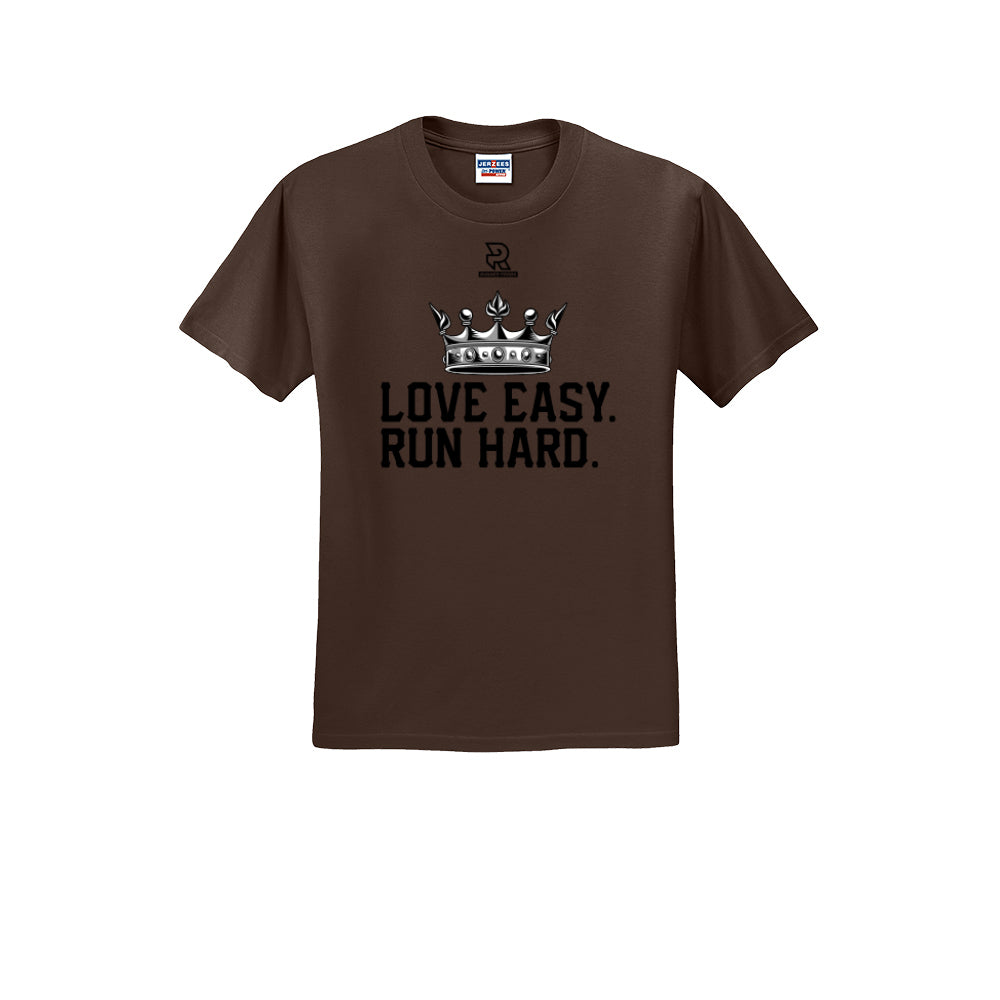 LOVE EASY RUN HARD (Black) - Short Sleeve Cotton Tee