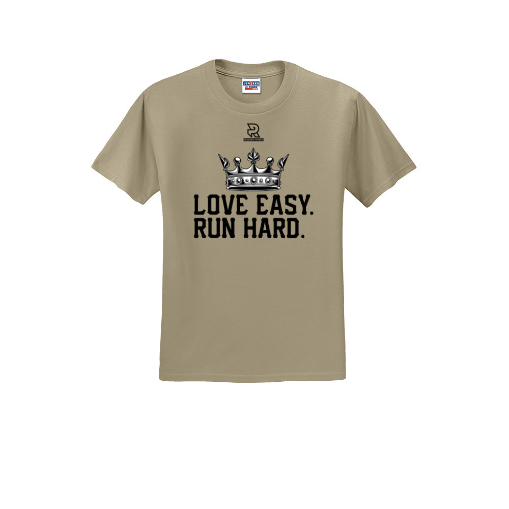 LOVE EASY RUN HARD (Black) - Short Sleeve Cotton Tee