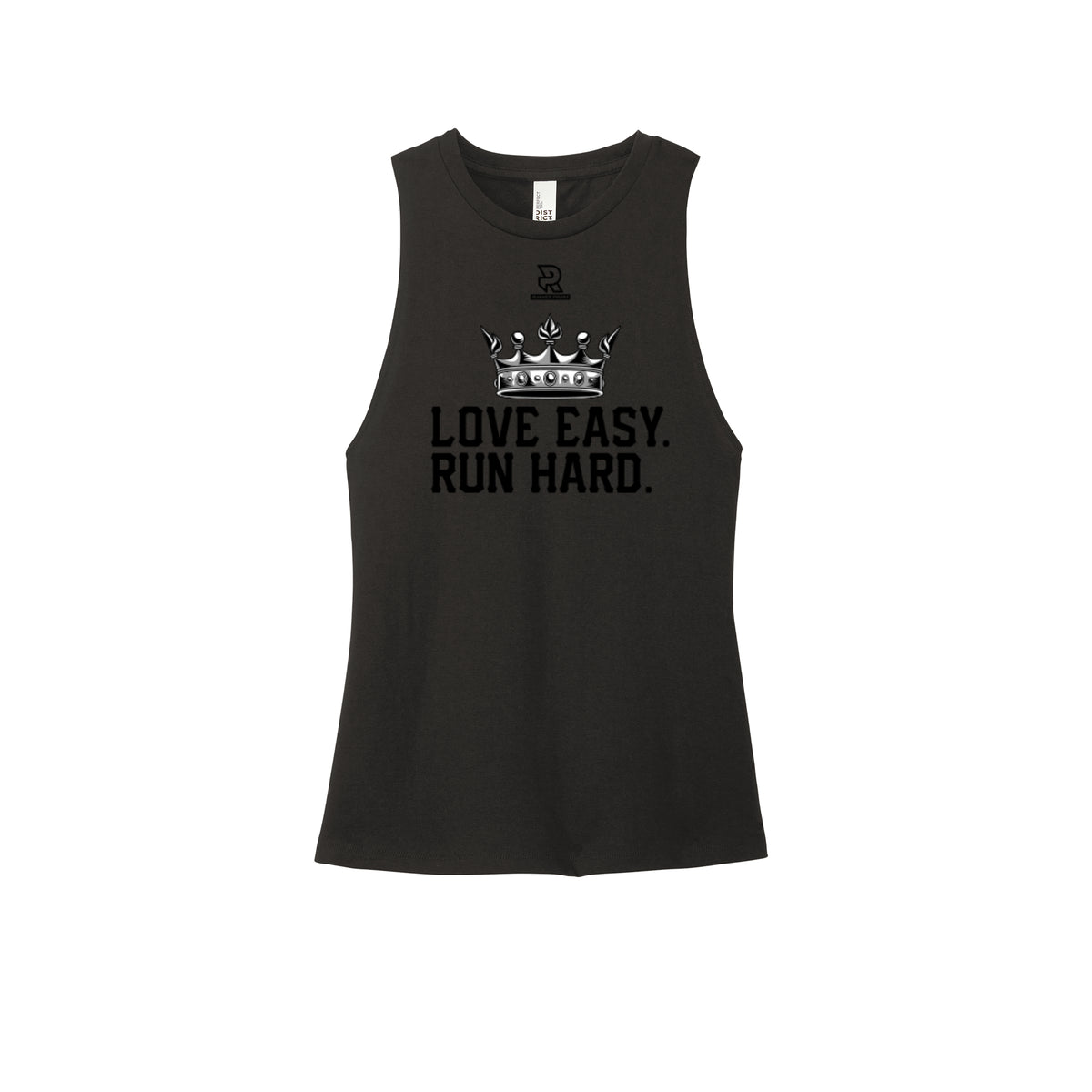 LOVE EASY RUN HARD (Black) - Womens Perfect Tri Muscle Tank