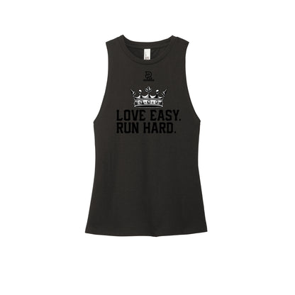 LOVE EASY RUN HARD (Black) - Womens Perfect Tri Muscle Tank