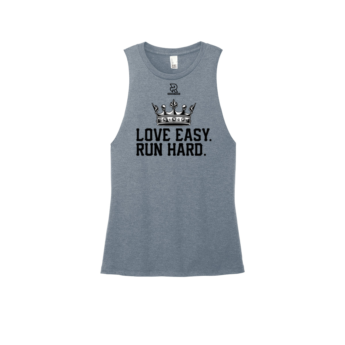 LOVE EASY RUN HARD (Black) - Womens Perfect Tri Muscle Tank