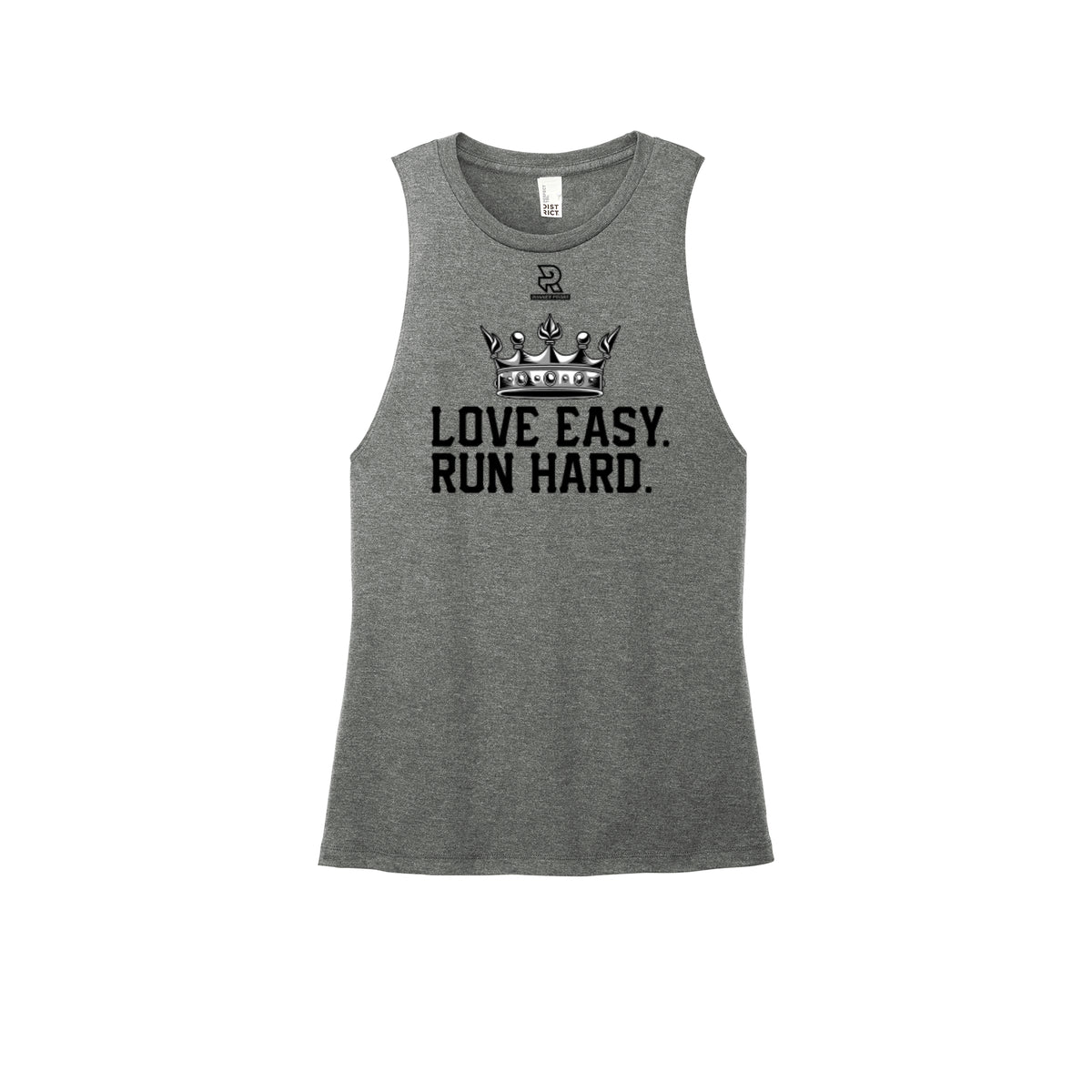 LOVE EASY RUN HARD (Black) - Womens Perfect Tri Muscle Tank