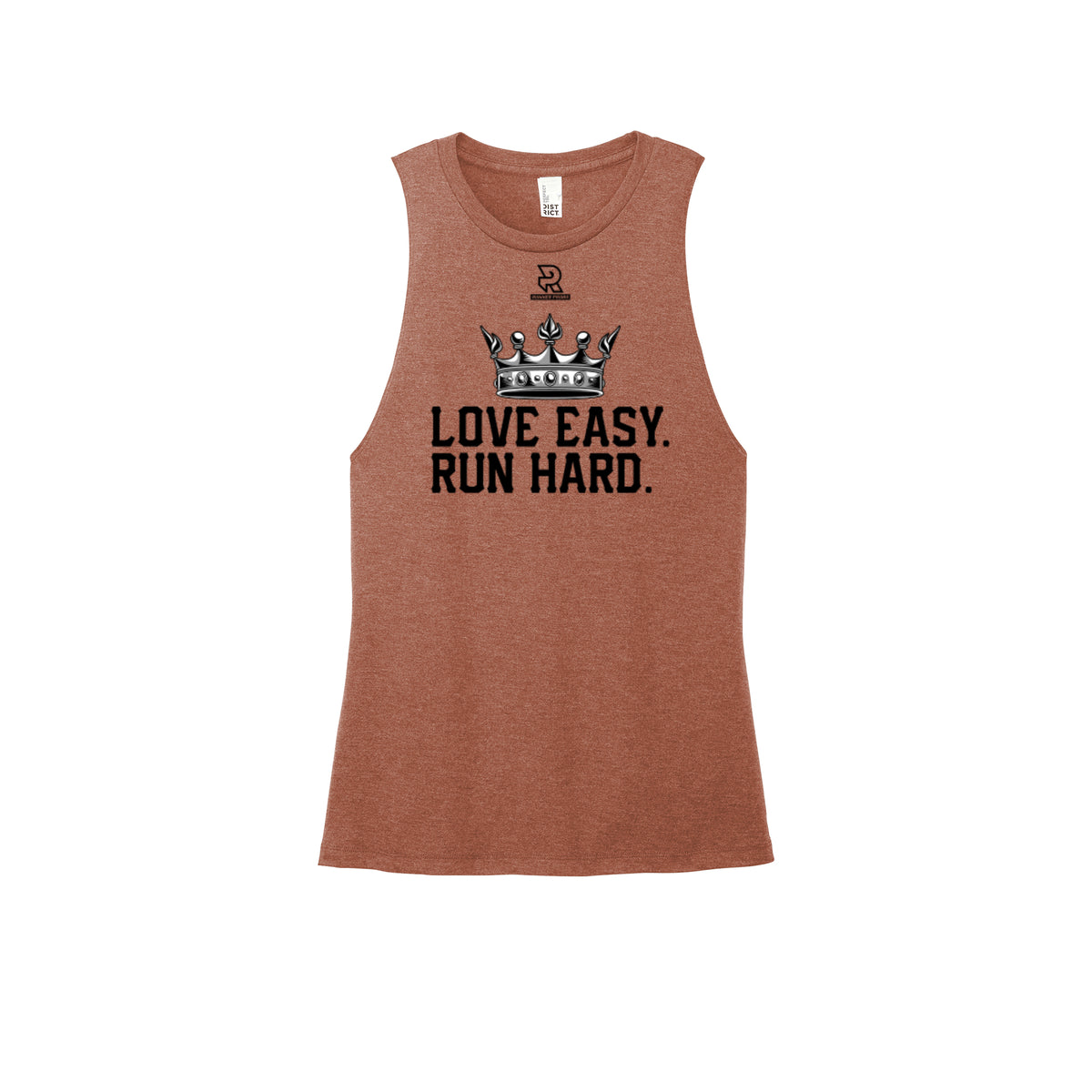 LOVE EASY RUN HARD (Black) - Womens Perfect Tri Muscle Tank