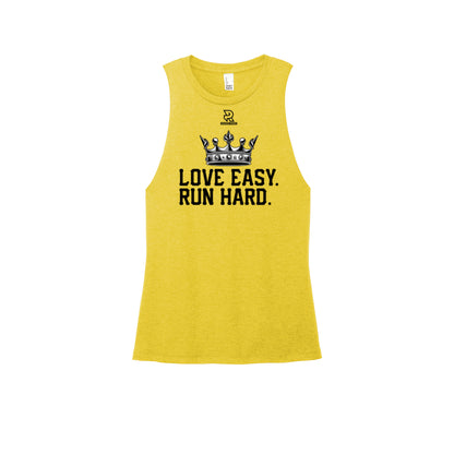 LOVE EASY RUN HARD (Black) - Womens Perfect Tri Muscle Tank
