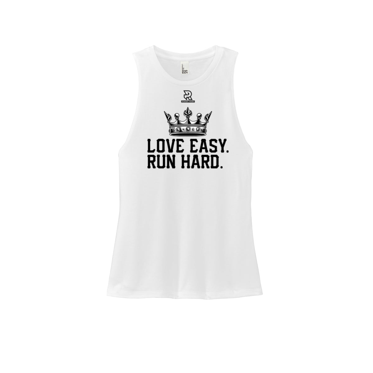LOVE EASY RUN HARD (Black) - Womens Perfect Tri Muscle Tank