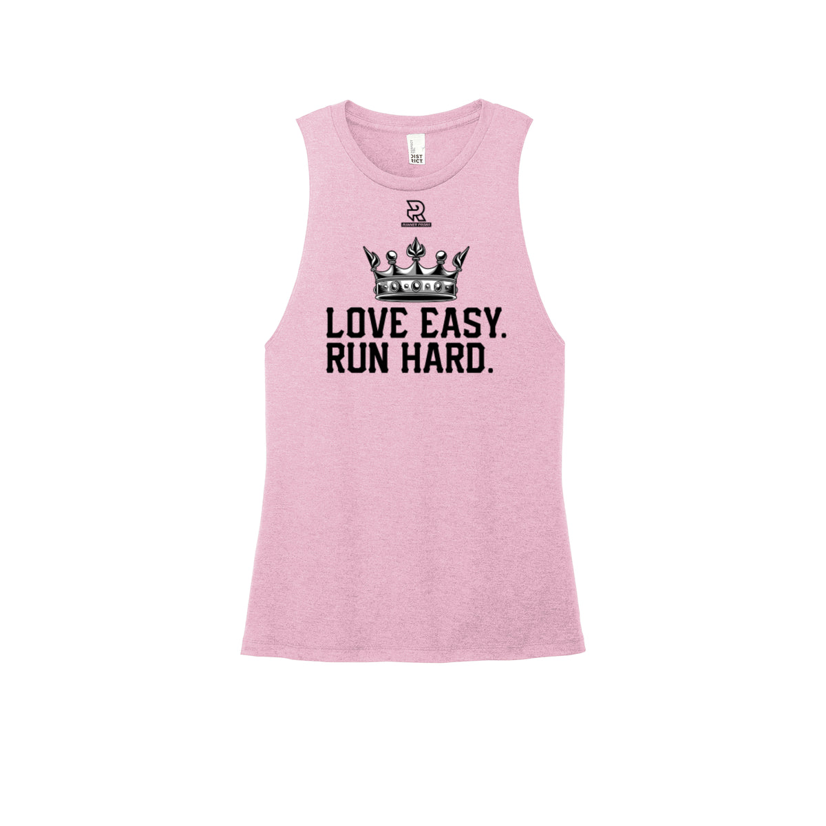 LOVE EASY RUN HARD (Black) - Womens Perfect Tri Muscle Tank