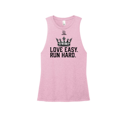 LOVE EASY RUN HARD (Black) - Womens Perfect Tri Muscle Tank