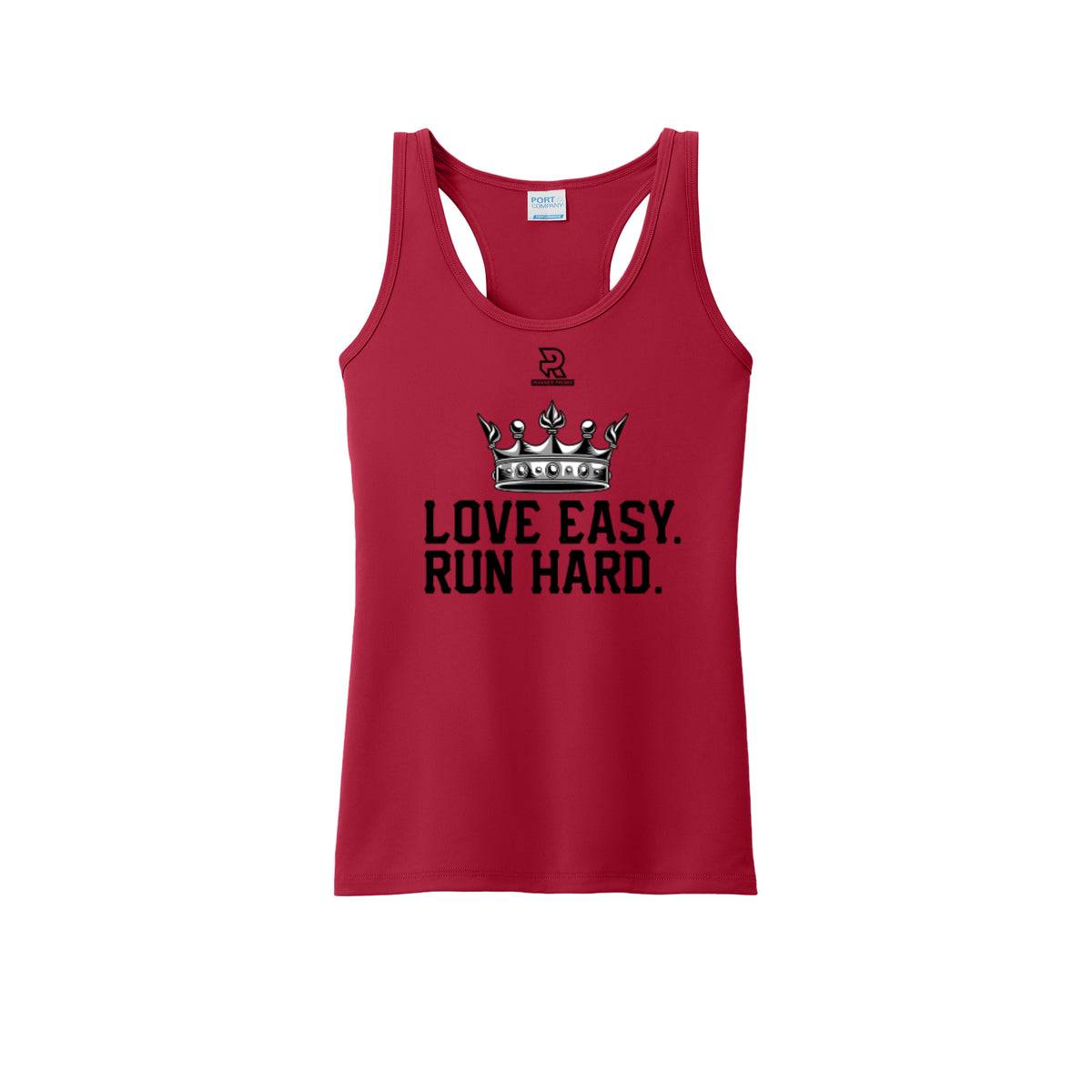 LOVE EASY RUN HARD (Black) - Womens Performance Tank