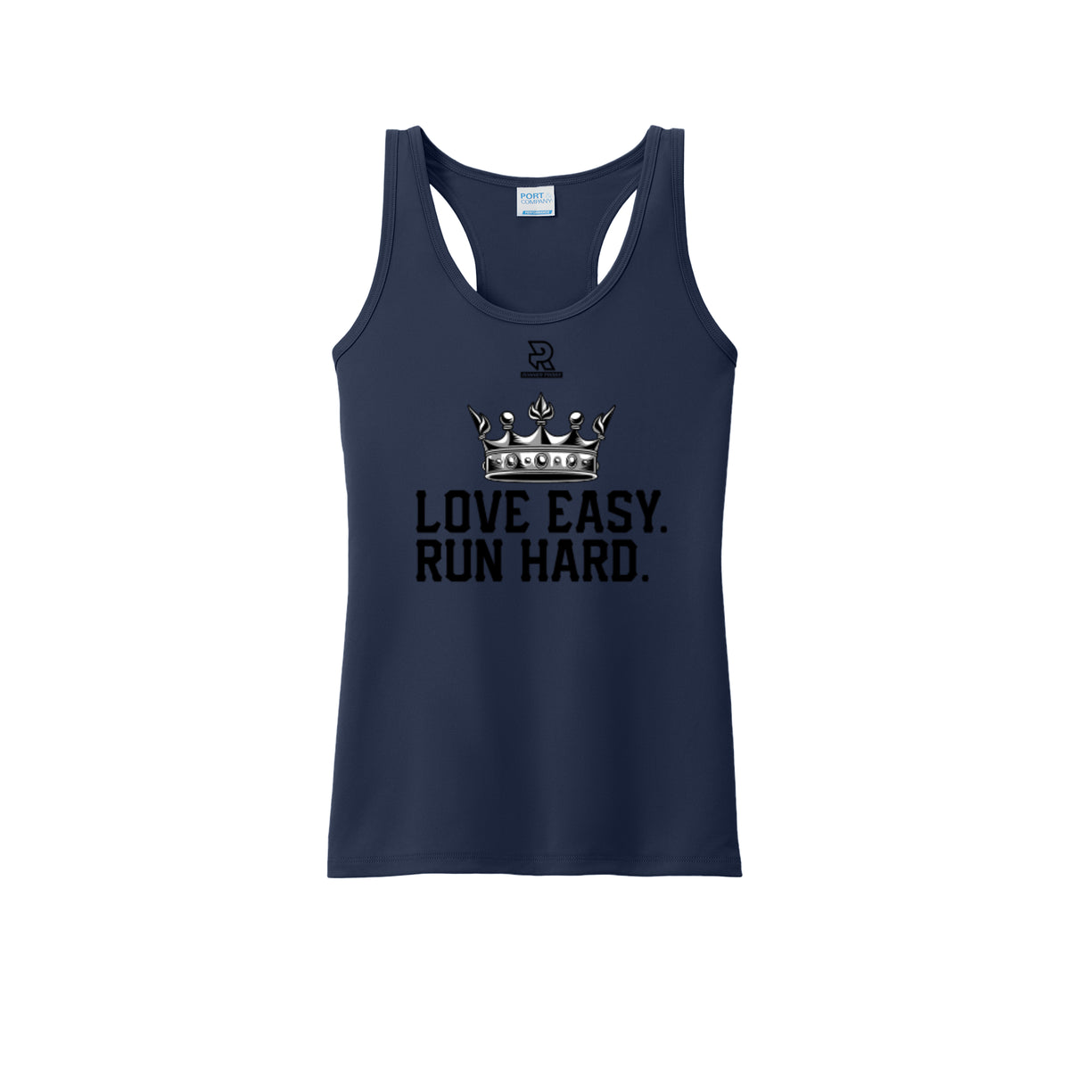 LOVE EASY RUN HARD (Black) - Womens Performance Tank