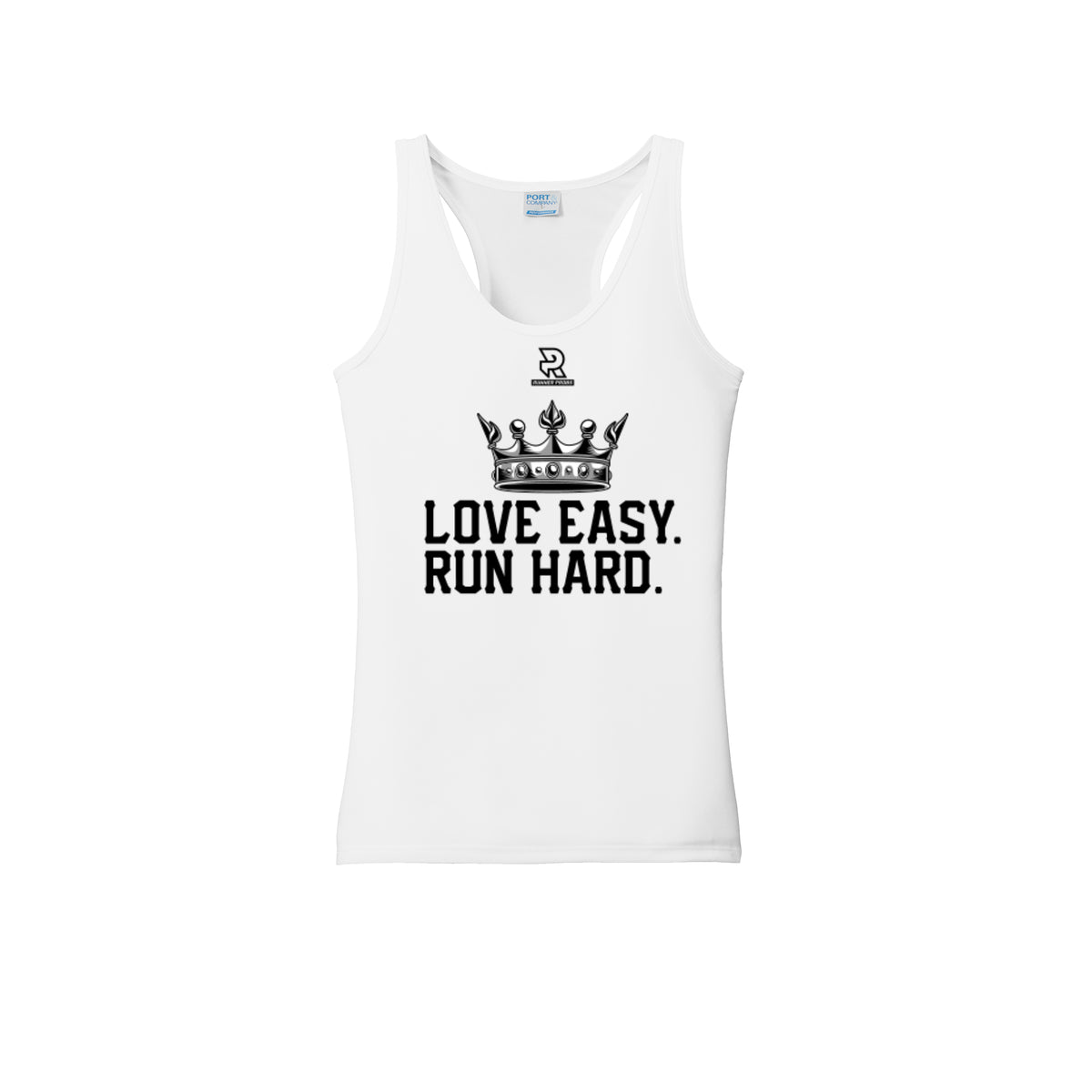 LOVE EASY RUN HARD (Black) - Womens Performance Tank