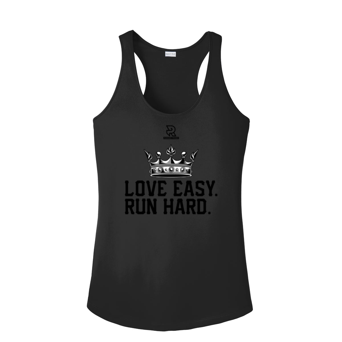 LOVE EASY RUN HARD (Black) - Womens Competitor Racerback Tank