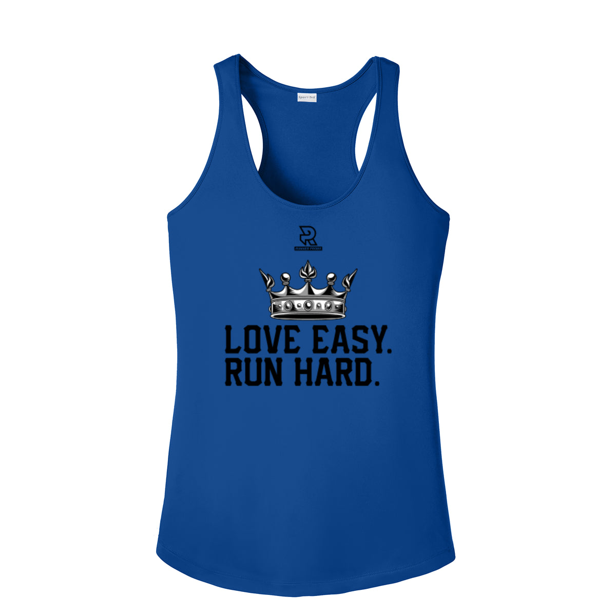 LOVE EASY RUN HARD (Black) - Womens Competitor Racerback Tank