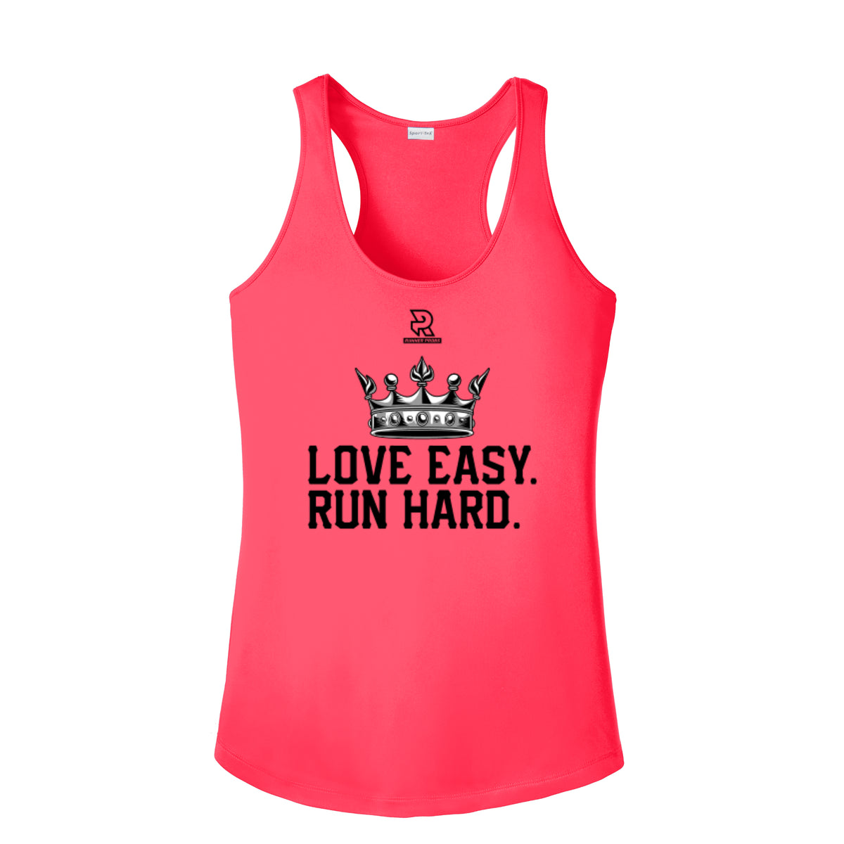 LOVE EASY RUN HARD (Black) - Womens Competitor Racerback Tank