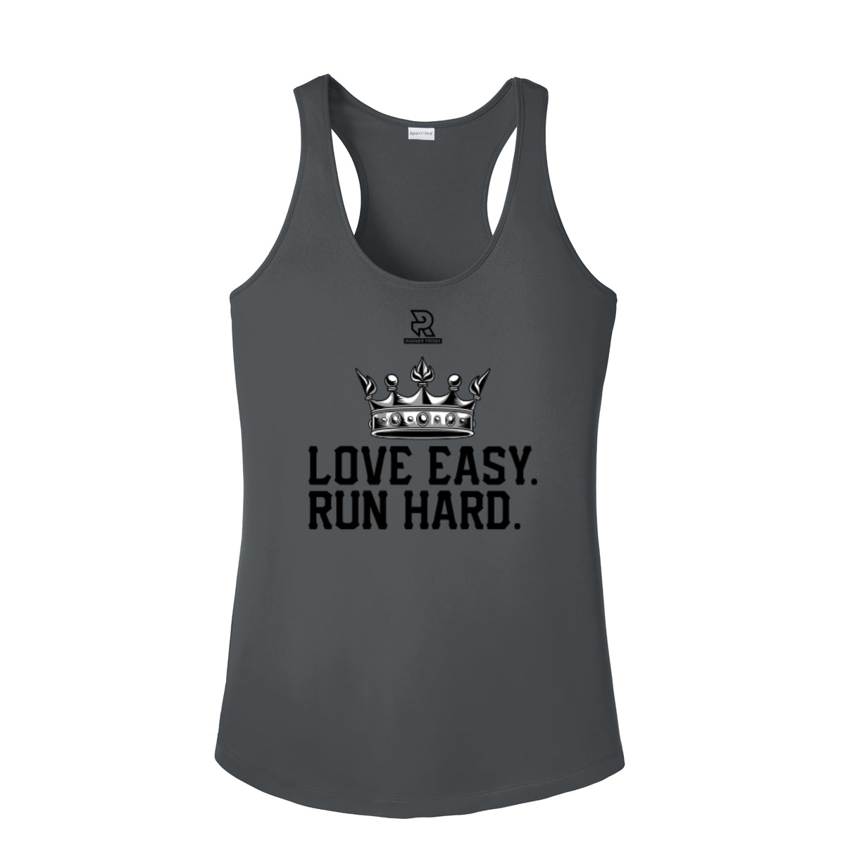 LOVE EASY RUN HARD (Black) - Womens Competitor Racerback Tank