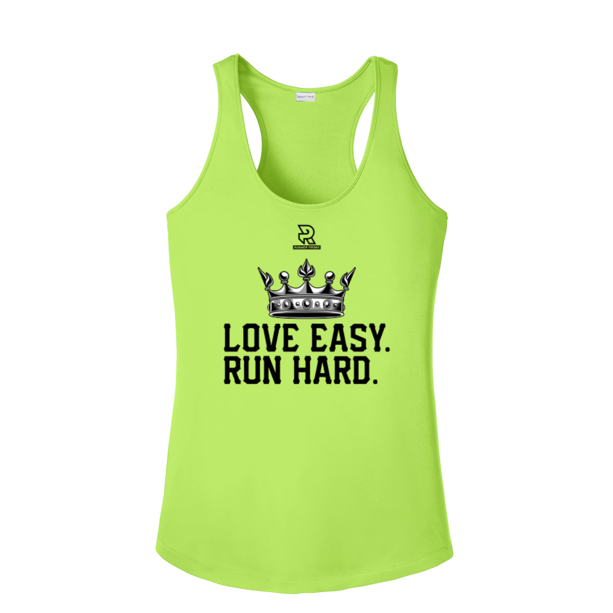 LOVE EASY RUN HARD (Black) - Womens Competitor Racerback Tank