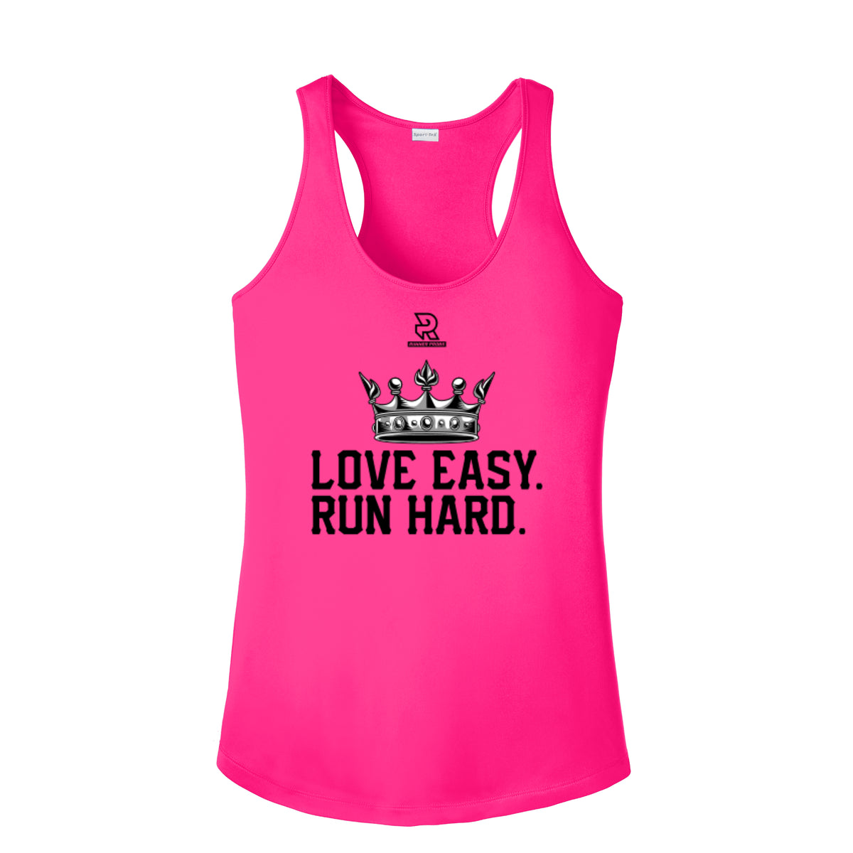 LOVE EASY RUN HARD (Black) - Womens Competitor Racerback Tank