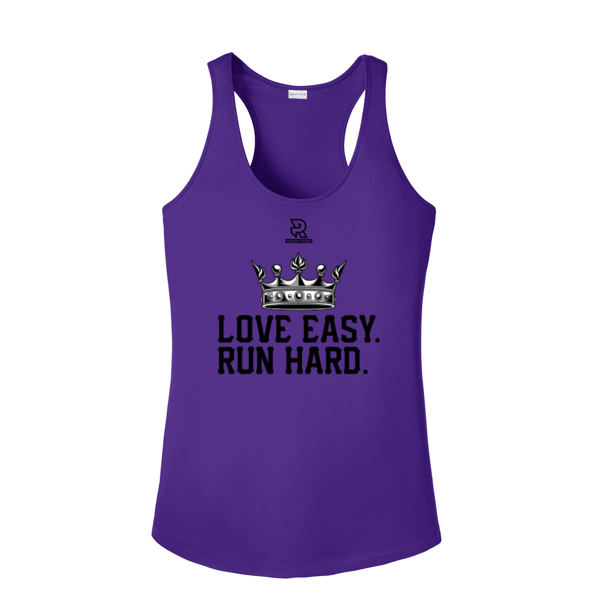 LOVE EASY RUN HARD (Black) - Womens Competitor Racerback Tank