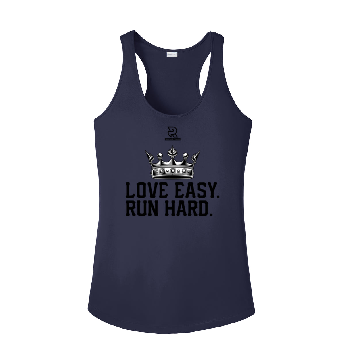 LOVE EASY RUN HARD (Black) - Womens Competitor Racerback Tank