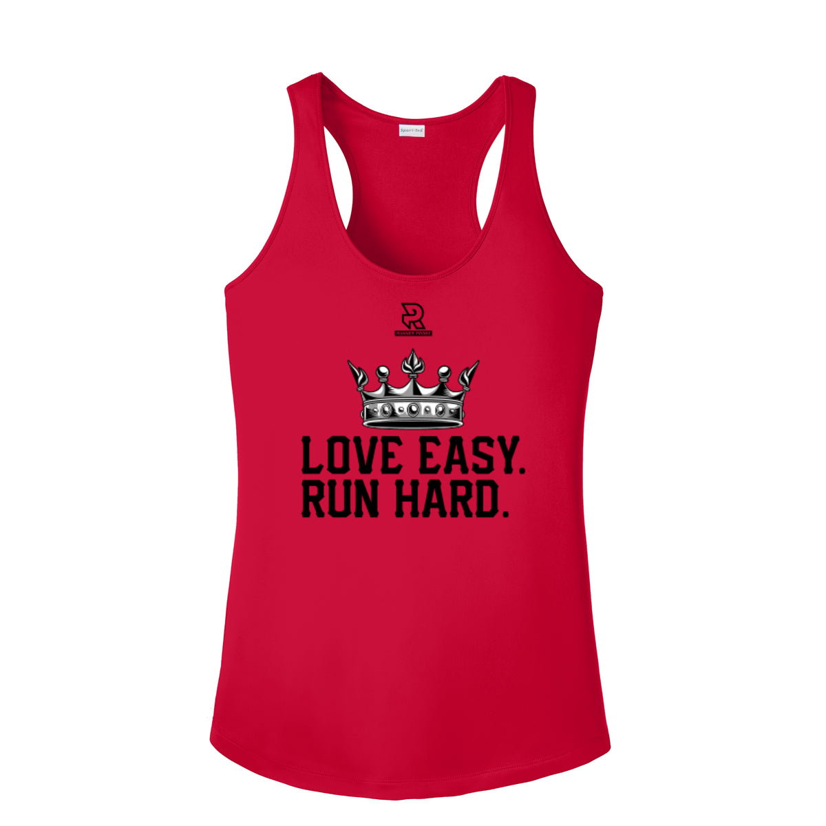 LOVE EASY RUN HARD (Black) - Womens Competitor Racerback Tank