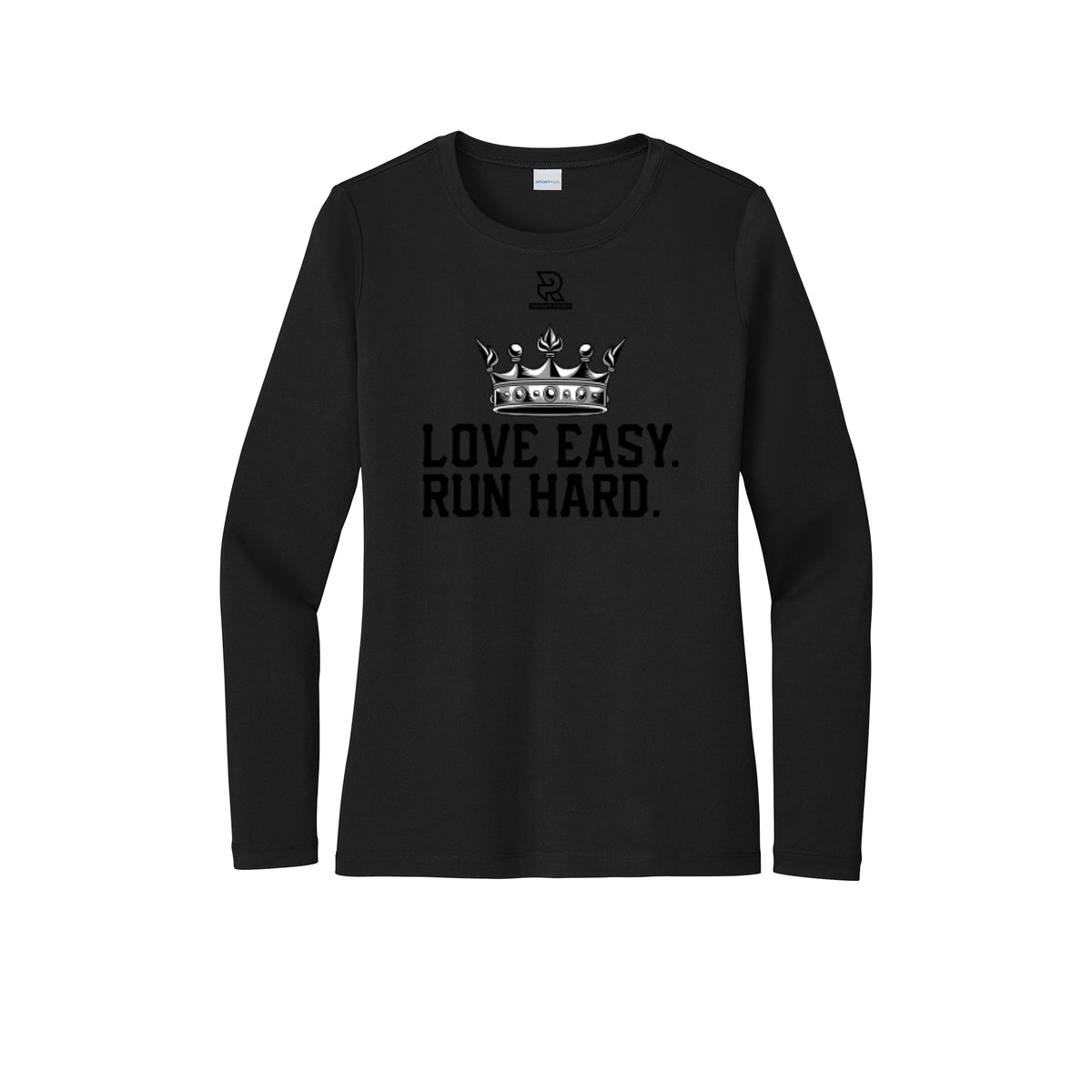 LOVE EASY RUN HARD (Black) - Womens Pro Long Sleeve Performance Tee