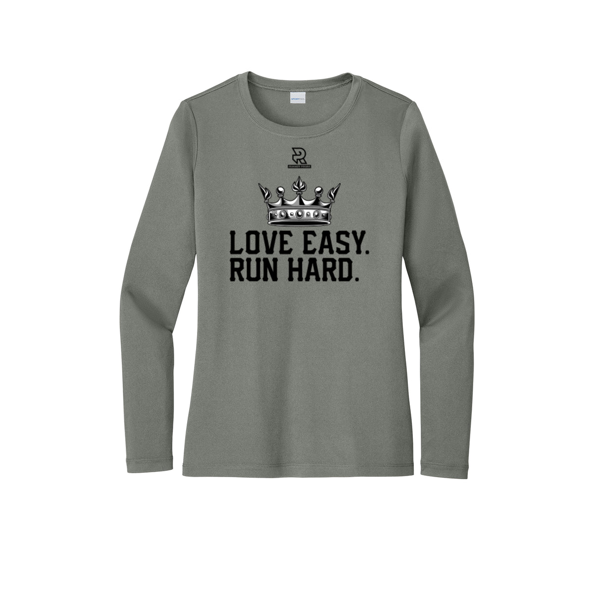 LOVE EASY RUN HARD (Black) - Womens Pro Long Sleeve Performance Tee