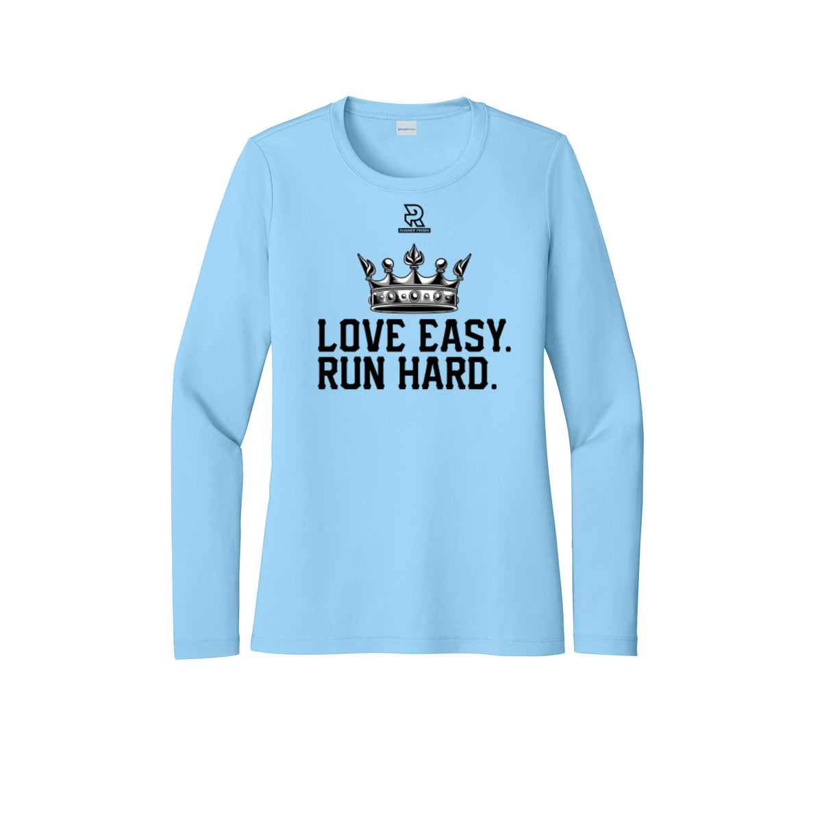 LOVE EASY RUN HARD (Black) - Womens Pro Long Sleeve Performance Tee