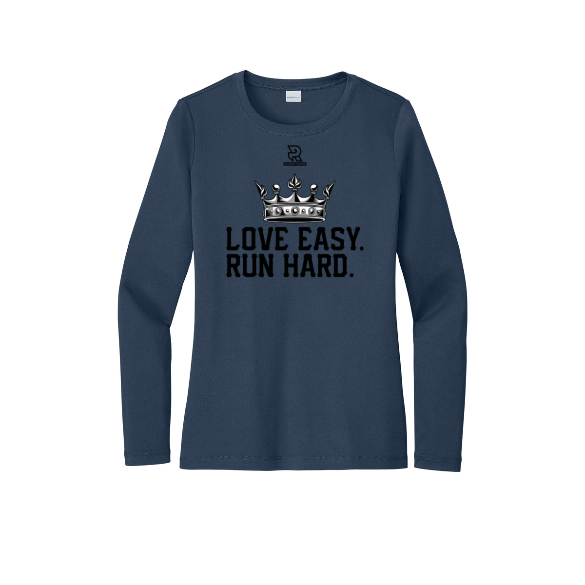 LOVE EASY RUN HARD (Black) - Womens Pro Long Sleeve Performance Tee