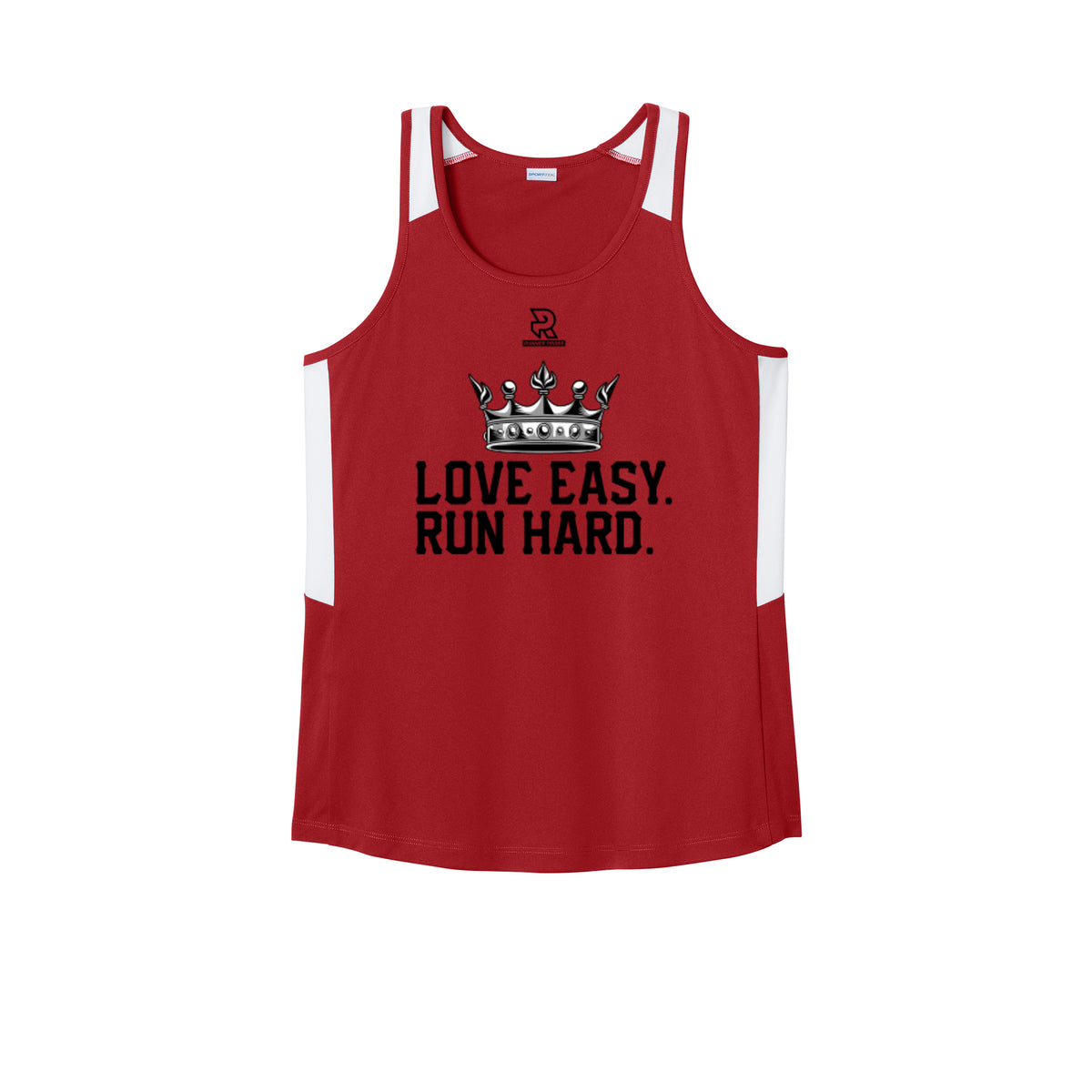 LOVE EASY RUN HARD (Black) - Womens Club Track Tank