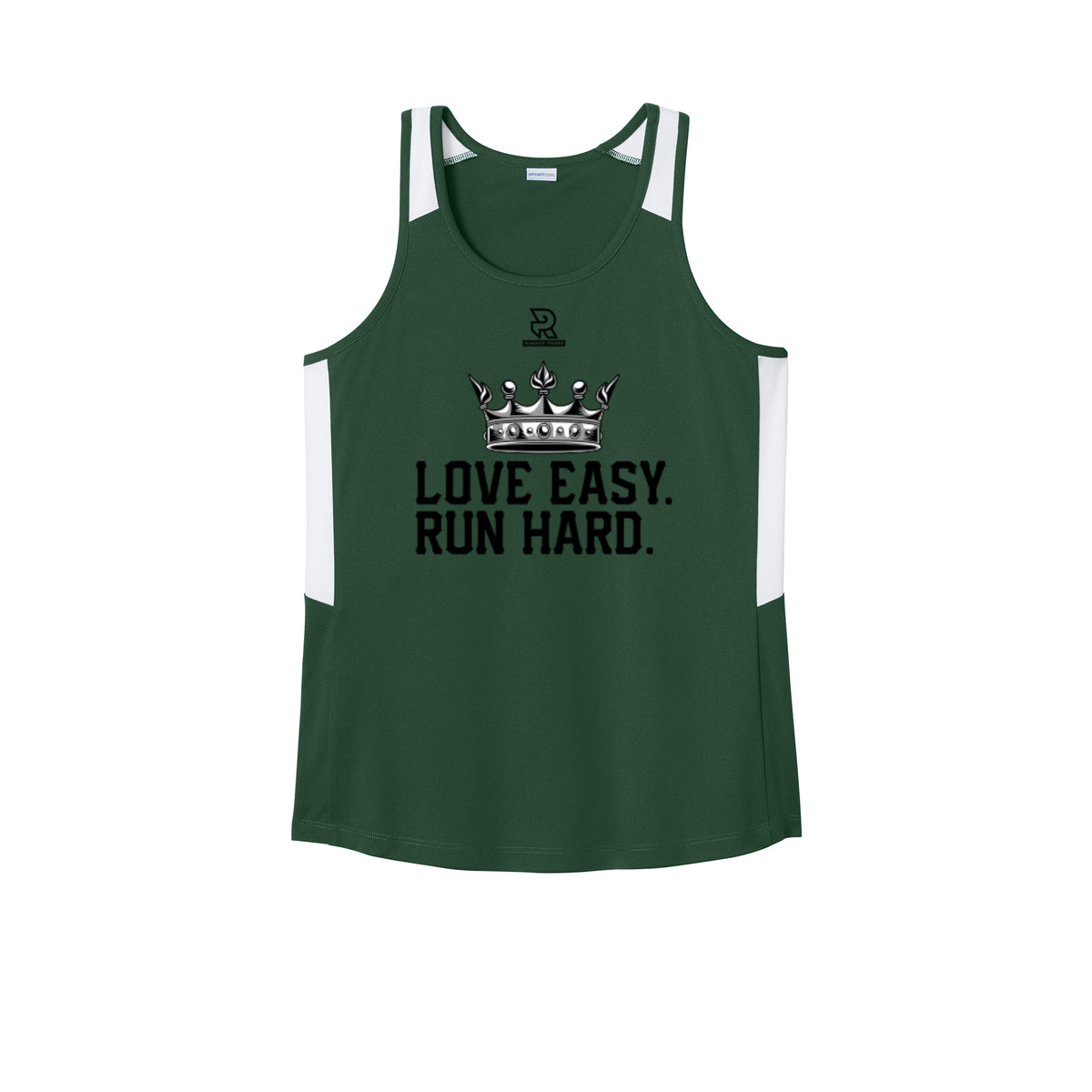 LOVE EASY RUN HARD (Black) - Womens Club Track Tank