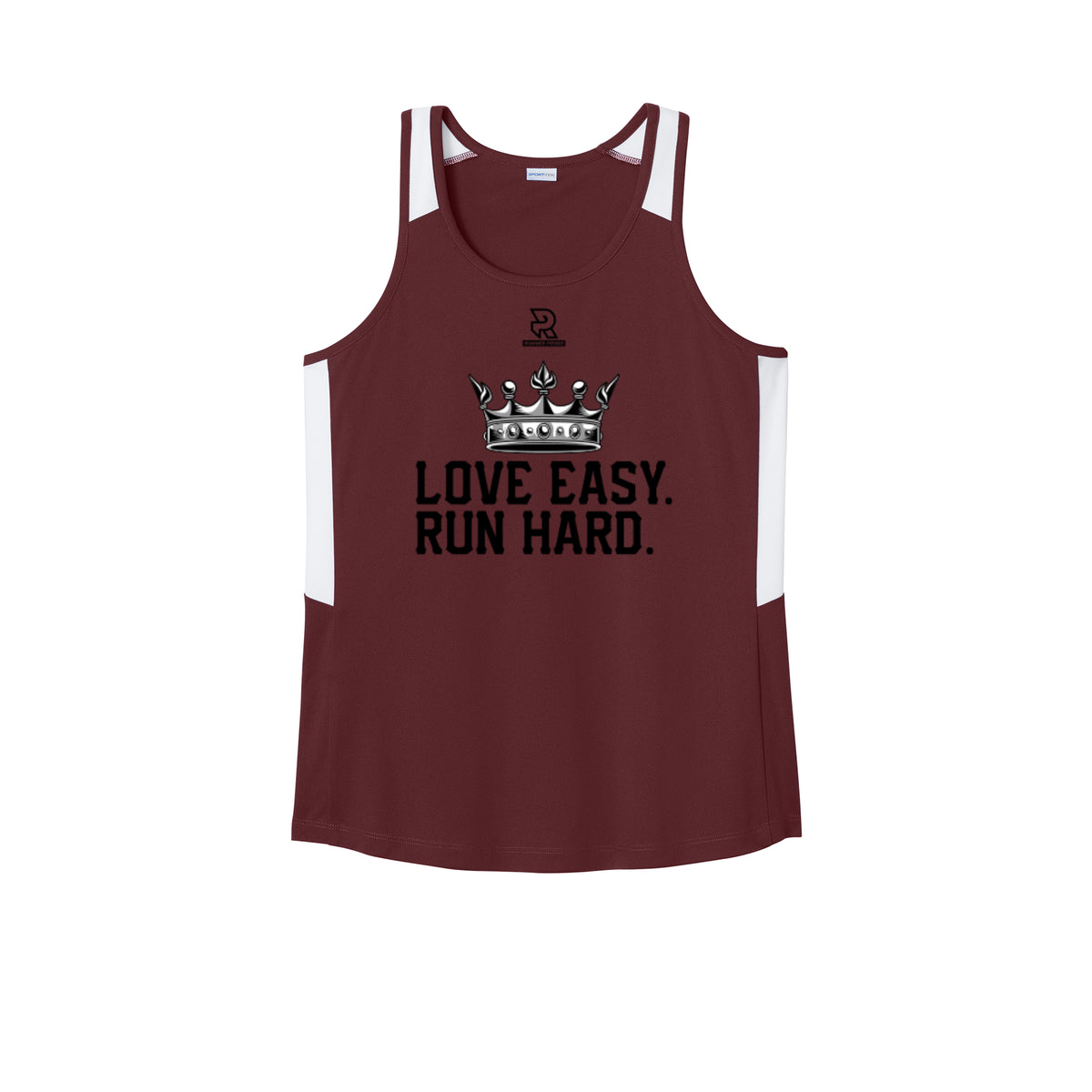 LOVE EASY RUN HARD (Black) - Womens Club Track Tank