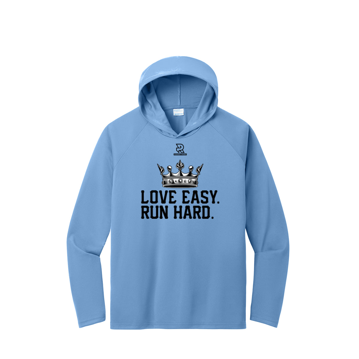 LOVE EASY RUN HARD (Black) - Long Sleeve Hooded Performance Tee