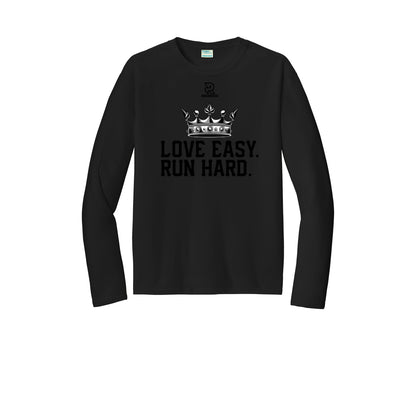 LOVE EASY RUN HARD (Black) - Long Sleeve Performance Tee