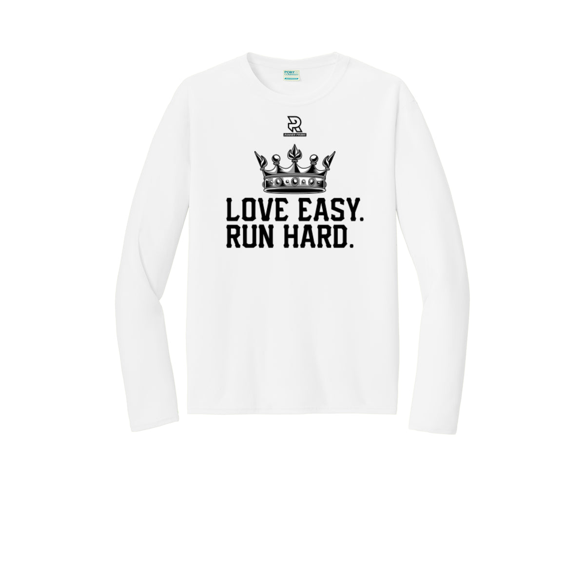 LOVE EASY RUN HARD (Black) - Long Sleeve Performance Tee