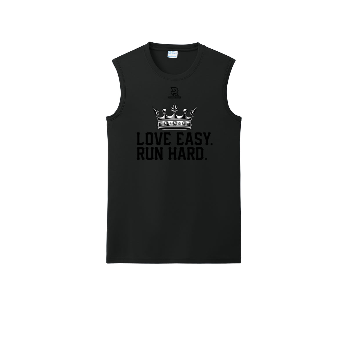 LOVE EASY RUN HARD (Black) - Sleeveless Performance Tee